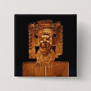 Pectoral of the god Xipe Totec 2 Inch Square Button