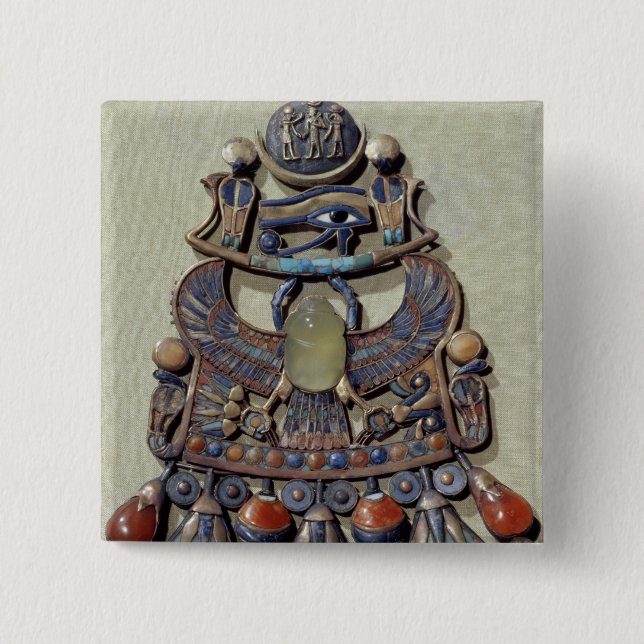 Pectoral with bird-scarab 2 inch square button (Front)