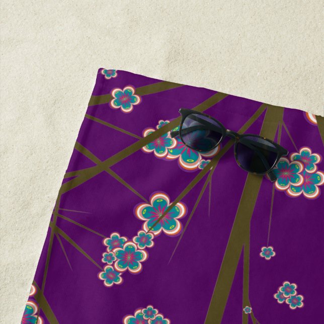 Peculiar Branches Amethyst Beach Towel (In Situ)
