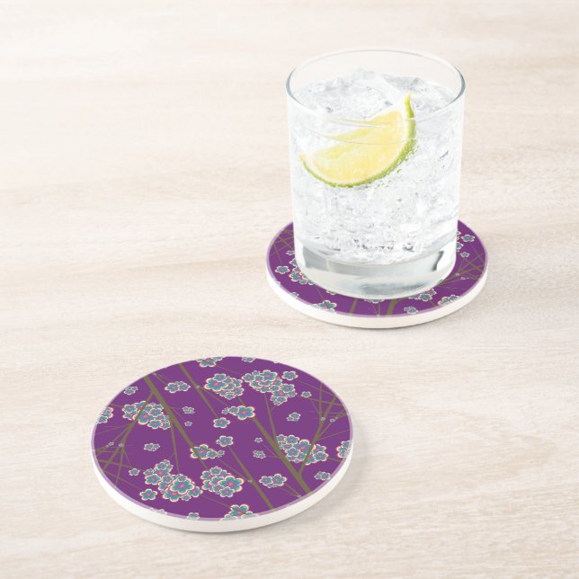 Peculiar Branches Amethyst Sandstone Coaster (Side)