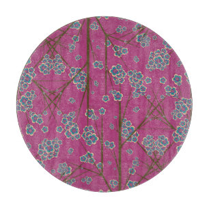 Peculiar Branches Boysenberry Glass Cutting Boards