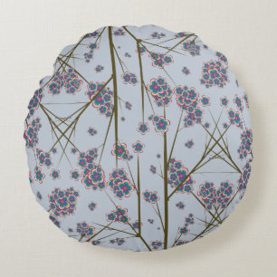 Peculiar Branches Sky Round Pillow