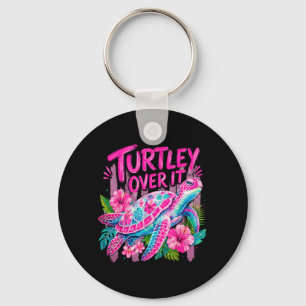 Ped Turtley Over Cute Turtle Flower Funny Men Keychain