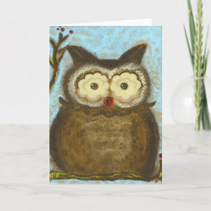 Pedagogy Greetings: Owl Winterberry Card