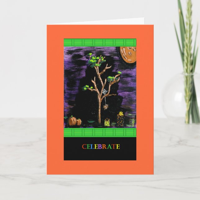 PedagogyGreetings Card: Merry Halloween Holiday Card (Front)