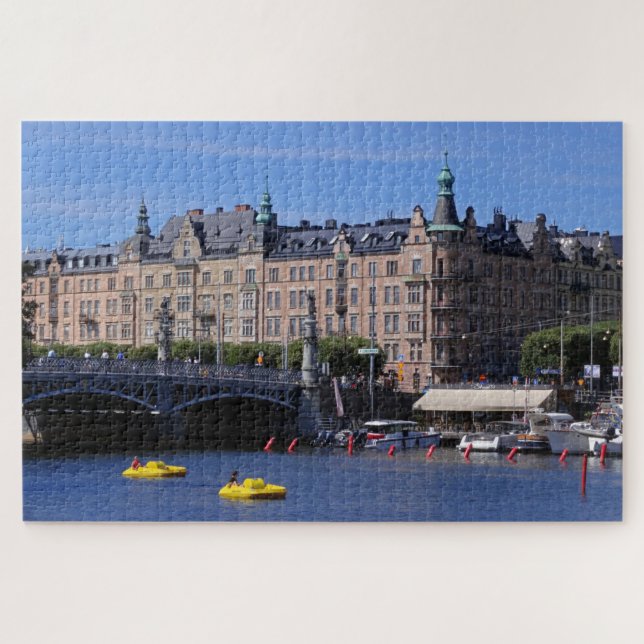 Pedal Boats on a Summer Day in Stockholm, Sweden Jigsaw Puzzle (Horizontal)