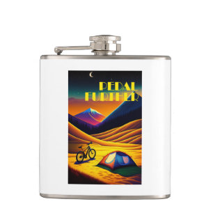 Pedal Further Bikepacking Mountains Hip Flask