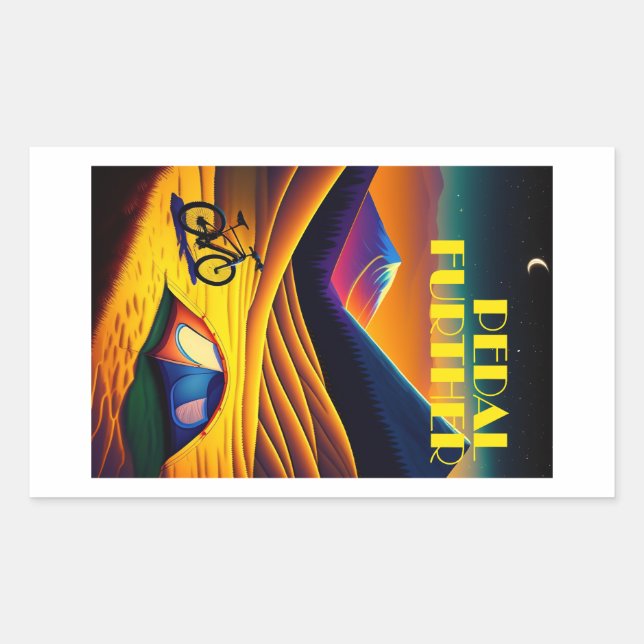 Pedal Further Bikepacking Mountains Sticker (Front)