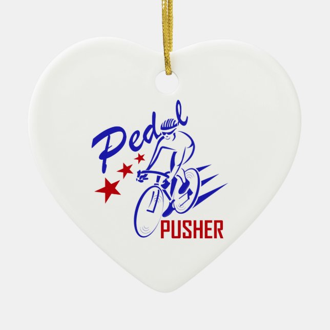 Pedal Pusher Ceramic Ornament (Front)