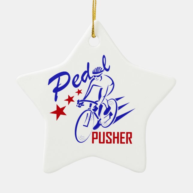 Pedal Pusher Ceramic Ornament (Front)