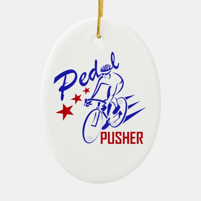Pedal Pusher Ceramic Ornament (Front)