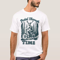 "Pedal Through Time: Monochrome Retro Deer Bicycle