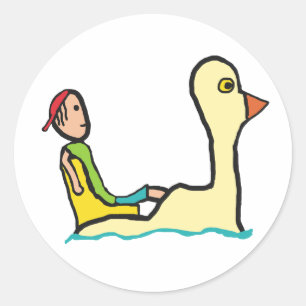 Pedalo Tourist Paddle Boat Classic Round Sticker