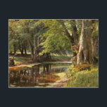 Peder Monsted - Forest Landscape Postcard<br><div class="desc">Forest Landscape by Peder Monsted,  1908. Oil on canvas.</div>