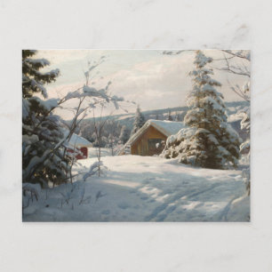 Peder Monsted - Sunlit winter landscape Postcard