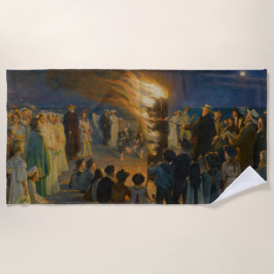 Peder Severin Kroyer - Midsummer's Eve Bonfire Beach Towel