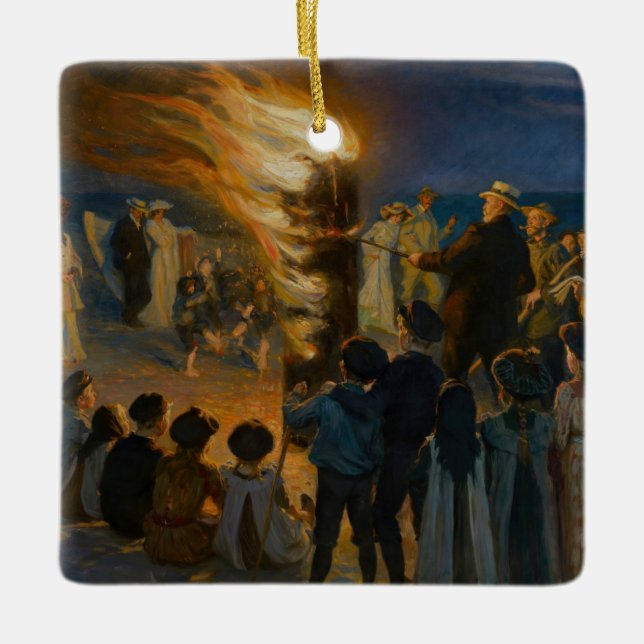 Peder Severin Kroyer - Midsummer's Eve Bonfire Ceramic Ornament (Front)