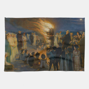 Peder Severin Kroyer - Midsummer's Eve Bonfire Kitchen Towel