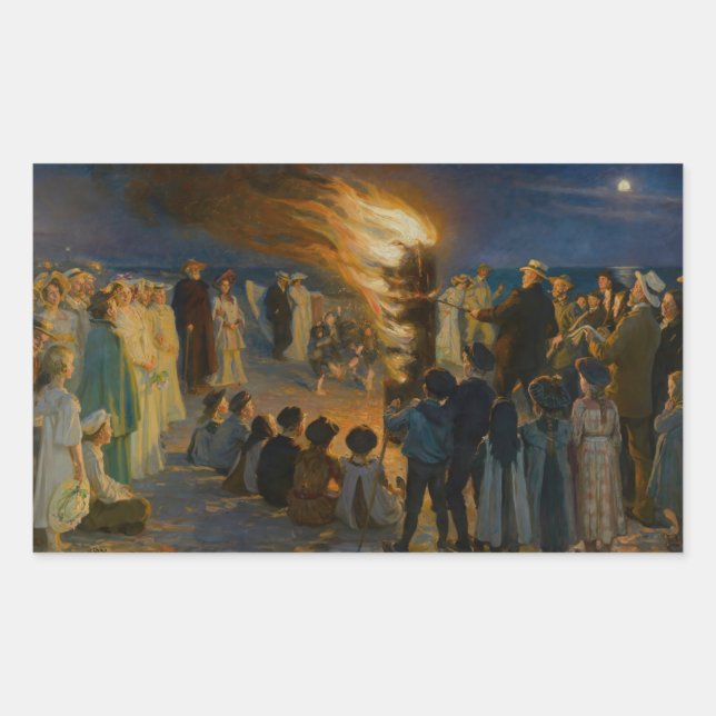 Peder Severin Kroyer - Midsummer's Eve Bonfire Sticker (Front)