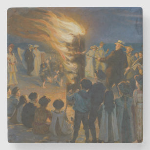 Peder Severin Kroyer - Midsummer's Eve Bonfire Stone Coaster