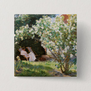 Peder Severin Kroyer - Roses 2 Inch Square Button