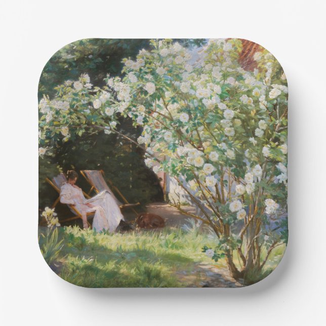 Peder Severin Kroyer - Roses Paper Plate (Front)