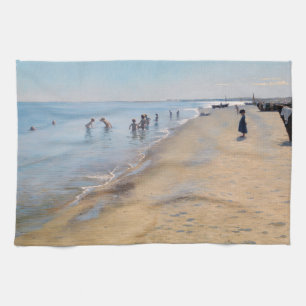 Peder Severin Kroyer - Summer Day at Skagen Beach Kitchen Towel