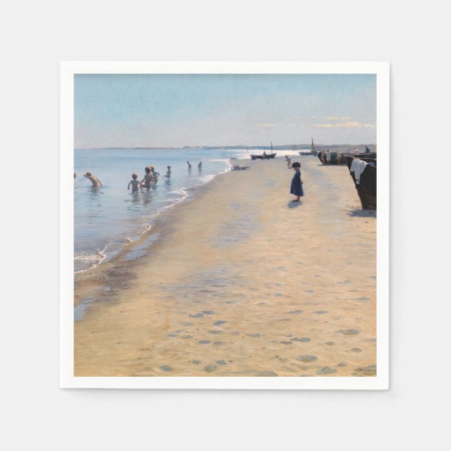 Peder Severin Kroyer - Summer Day at Skagen Beach Napkin (Front)