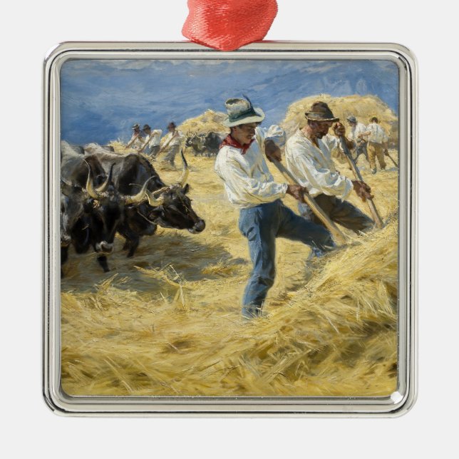 Peder Severin Kroyer - Threshing in the Abruzzi Metal Ornament (Front)