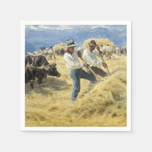 Peder Severin Kroyer - Threshing in the Abruzzi Napkin