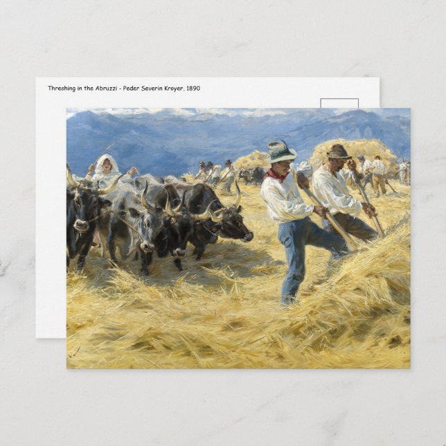 Peder Severin Kroyer - Threshing in the Abruzzi Postcard (Front/Back)