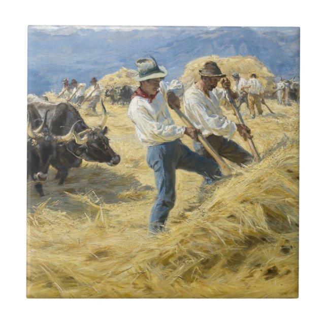 Peder Severin Kroyer - Threshing in the Abruzzi Tile (Front)
