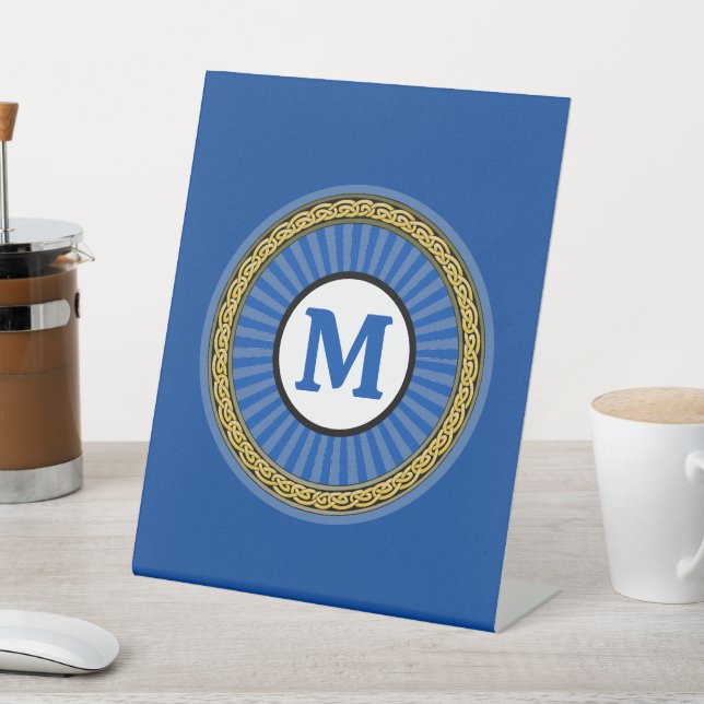 Pedestal Sign -  Blue - Personalized  (In SItu)