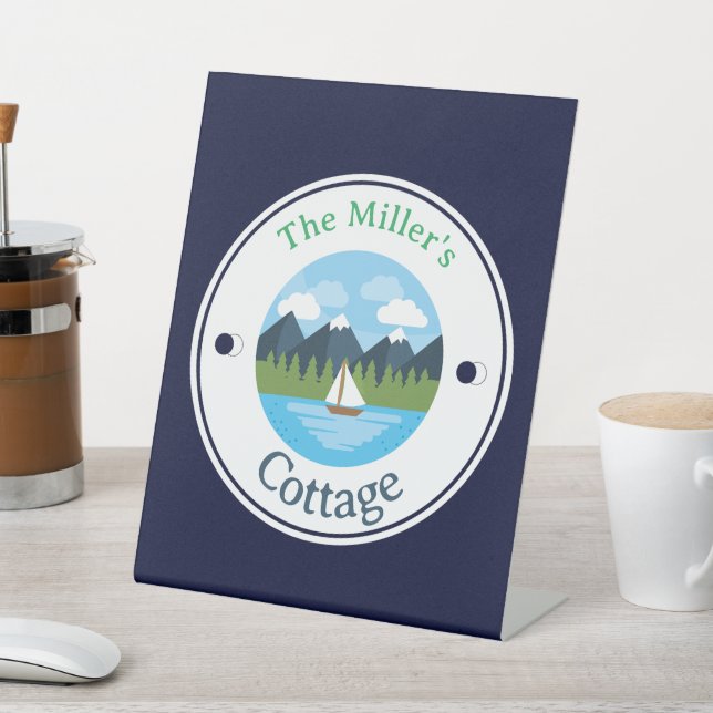 Pedestal Sign - Cottage -  Personalized - Add Name (In SItu)