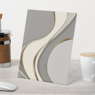 Pedestal sign in stylish abstract graphic