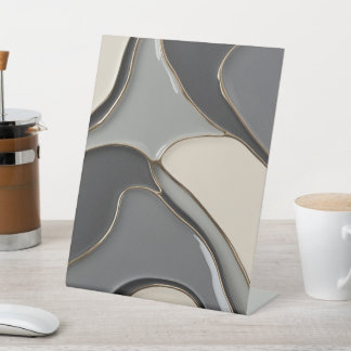 Pedestal sign in stylish abstract graphic