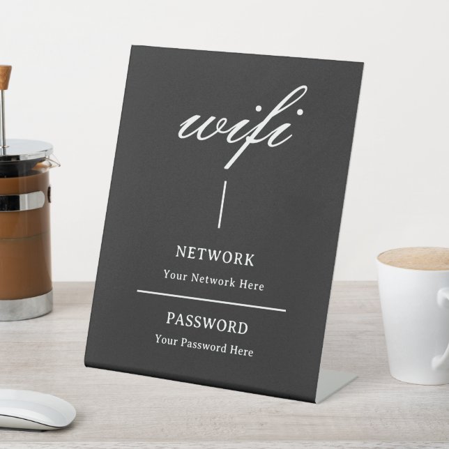  Pedestal Sign | Modern Wifi Password Network (In SItu)