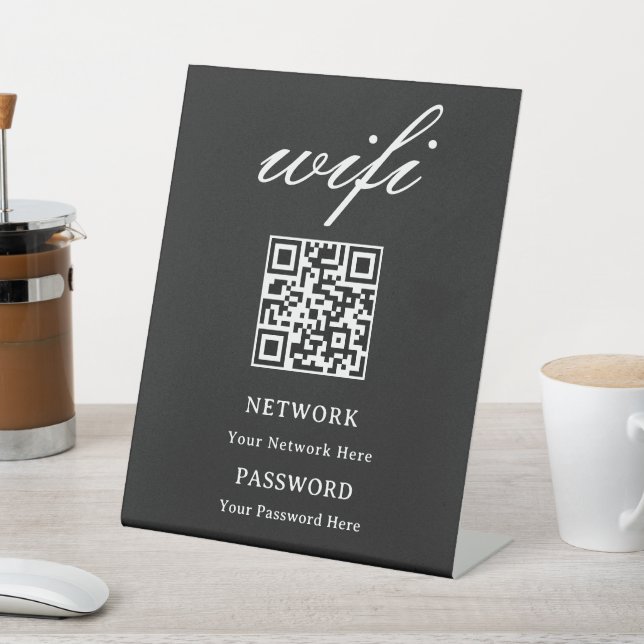  Pedestal Sign | Modern Wifi Password Network (In SItu)