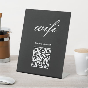 Pedestal Sign   Modern Wifi Qr Code