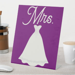 Pedestal Sign - Mrs. Bride Dress