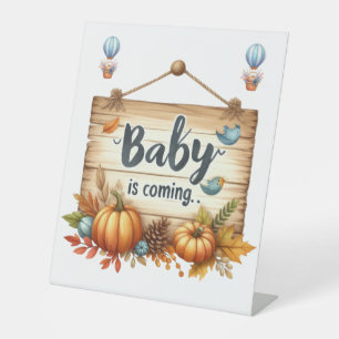 Pedestal Table Sign-Autumn Baby Shower Sign