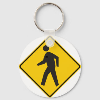 Pedestrian Crossing Highway Sign Keychain