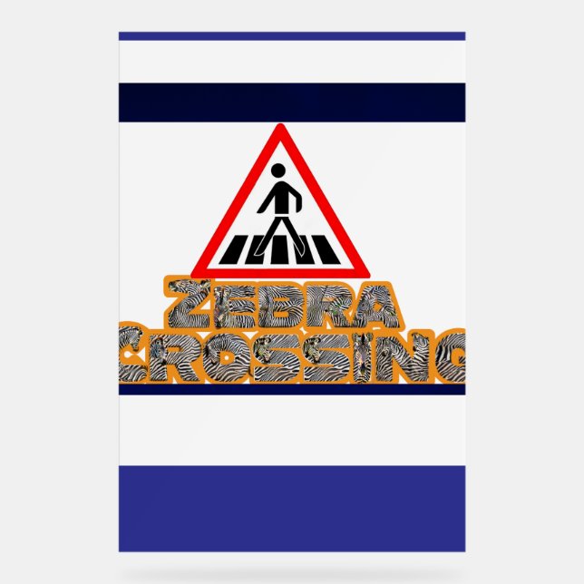 Pedestrian Crossing Urban Safety Art Acrylic Sign (Front)