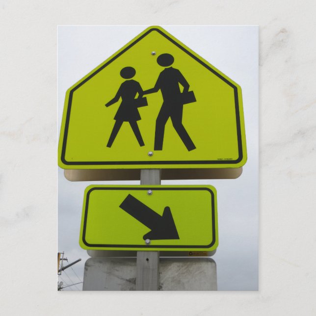 Pedestrian Sign Postcard (Front)