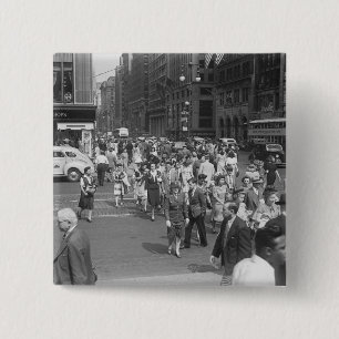 Pedestrians 2 Inch Square Button