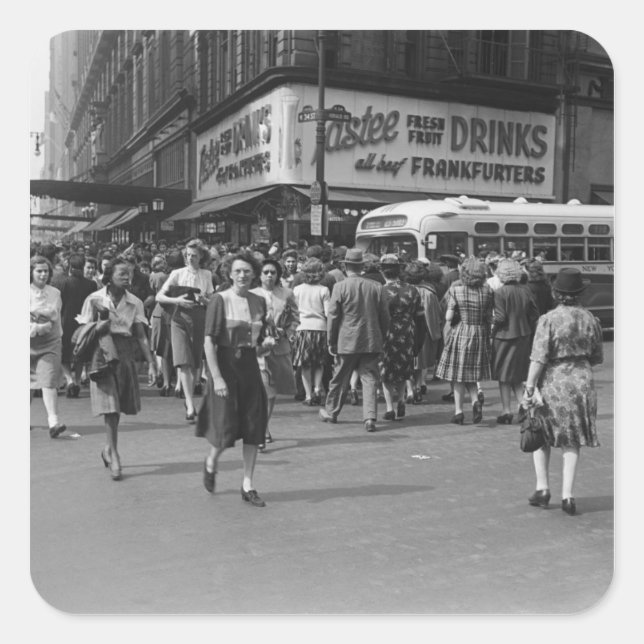 Pedestrians 2 square sticker (Front)