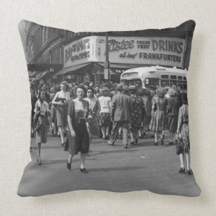 Pedestrians 2 throw pillow