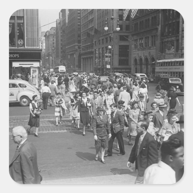 Pedestrians Square Sticker (Front)