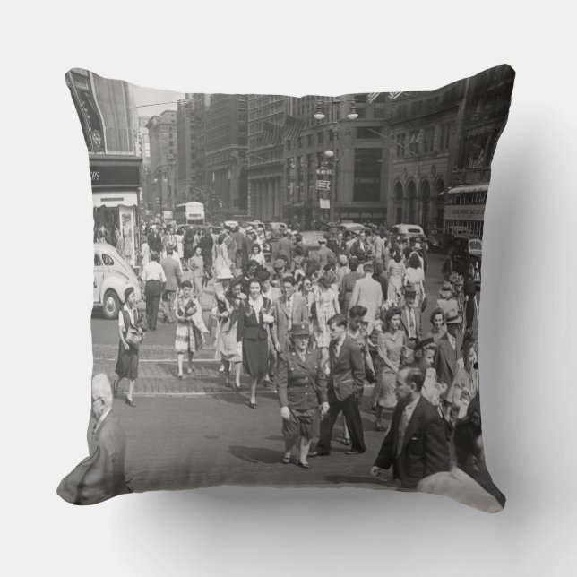 Pedestrians Throw Pillow (Front)