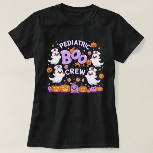 Pediatric Boo Crew Cute Ghost Nurse Halloween T-Shirt